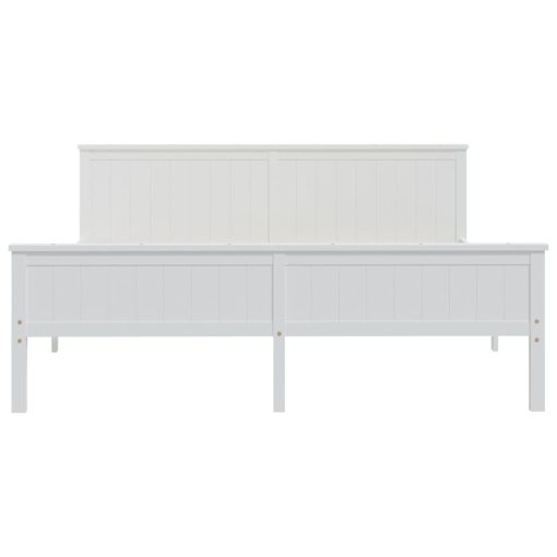 Okvir za krevet od masivne borovine bijeli 200 x 200 cm