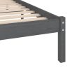 Okvir za krevet od masivne borovine sivi 90 x 200 cm