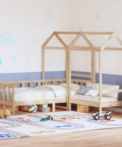 Set dnevnog kreveta i klupe s krovom 90x200 cm borovina