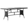 Vrtni stol crni 170 x 80 x 74 cm od poliratana